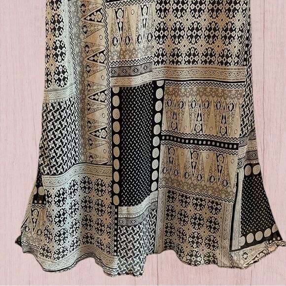 90s vintage cap sleeve patchwork chiffon midi dress - Picture 4 of 12